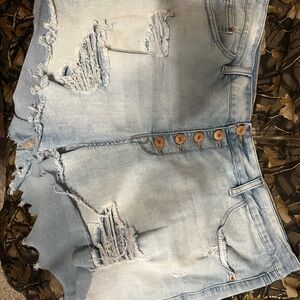 Rue21 Light Blue Distressed Jean Shorts